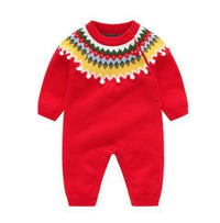 Ethnic Style Autumn And Winter Baby Clothes Woolen Jumpsuit