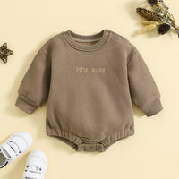 Infant Jumpsuit Solid Color Loose Long Sleeves Onesie