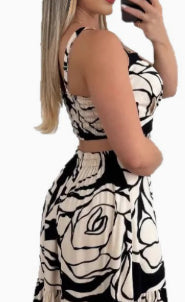 New Commuter Sexy Dress With Rose Pattern