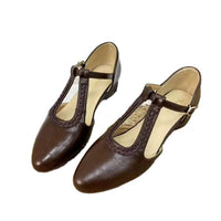 Soft Leather Pointed Cross-strap Hollow Leather Shoes