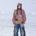 Split Structure Fried Dyeing Distressed Hooded Sweater For Men