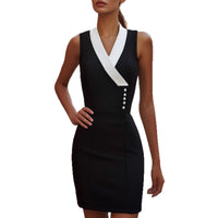 Sexy Strapless V-Neck Elegant Sleeveless Dress For Women