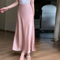 Autumn Winter Elegant Satin Fishtail Pencil Skirt
