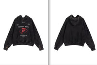 Meta-symbol Stain-brushed Hoodie With A Heavyweight Sweatshirt