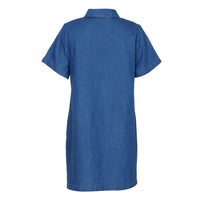 Womens Denim Dress With A Notch Lapel