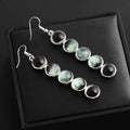 Gemstone Moon Fashion Glass Ball Star Long Earrings