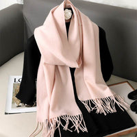 Solid Color Maillard Scarf Cashmere-like Women Warm Shawl