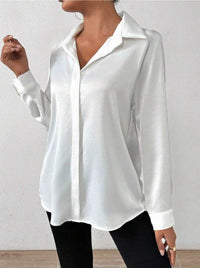 Women's Satin Silk-like Long-sleeved Shirt