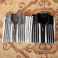 Autumn And Winter Wild Striped Cotton Men's Cardigan Commuter Trendy Men