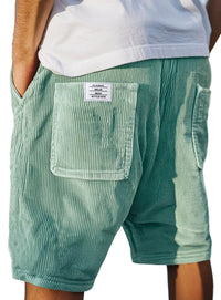 Men's Multi-pocket Embroidery Mark Corduroy Shorts