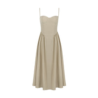 Spicy Sexy V-Neck Slip Dress With Waist-Cinching Design, Slimming Backless Style For Women