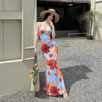 Fashionable Printed Strap Dress For Women