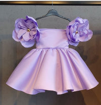 Jacquard Embroidered Shoulder Flowers Retro European And American Girls Children's Dresses