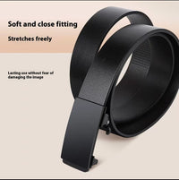 Glossy Leather Belt Pure Leather Automatic Buckle For Young People