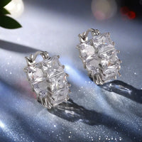 Crystal All-Match Ear Clips Copper-Set Zircon Earrings For Women