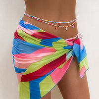 Simple Contrast Color Double Bead Woven Versatile Belt
