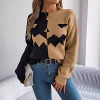 Ghost Pumpkin Contrast Color Long Sleeves Pullover