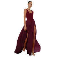 Sleeveless Patchwork Chiffon Dress For Women