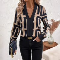 Spring And Summer Geometric Pattern Black Women's Top