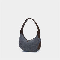 Womens Baseball Underarm Bag Crescent-Shaped Crossbody Bag