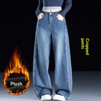 Straight-leg High-waisted Loose-fitting Wide-leg Pants