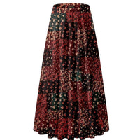 Women's Chiffon Elastic High Waist Pleated A Line Flared