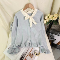 Women's Knit Cardigan Bow Tie Sweater