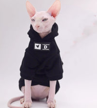 Street-style Fleece-lined Winter Sweater For Hairless Cats Soft Sphynx Cat Clothing