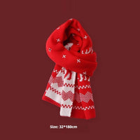 New Year Gift Red Lovers Wild Plaid Warm Wool Scarf