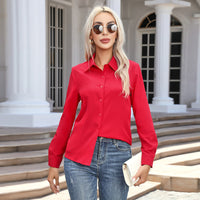 Fashion Casual Long Sleeve Cardigan Button-down Shirt Top