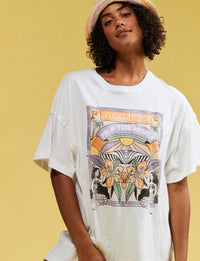 Men's And Women's White Printed Cultural T-shirt