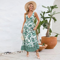 Summer European And American Womens Floral-print Dress