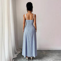 Womens Spliced Lace-trimmed Mock Two-piece Slip Dress