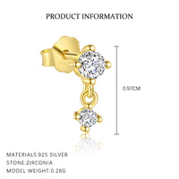 Silver Tassel Zircon Earrings For Women