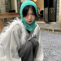 Women's Warm Integrated Bib Knitted Hat