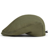 Retro British Canvas Beret Solid Color Minimalist