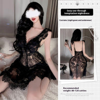 Plus Size Lace See-through Nightdress For Women