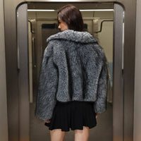 Women's Casual Versatile Collared Warm Fur Jacket