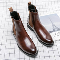 Men's Korean-style Trendy High Top Leather Shoes