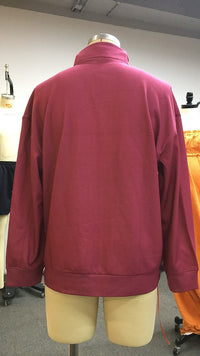 Autumn And Winter Vintage Letter Print Zipper Half-open Collar Pullover Sports Sweater