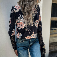 Fashionable Womens Loose-fit Pullover With A Round Neck Long Sleeves And A Print