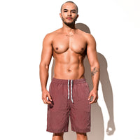 Loose Sports And Leisure Solid Color Simple Wine Red Beach Pants