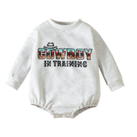 Children's Crawling Suit European And American Style Cow Head Letter Printing Infant Toddler Triangle Rompers