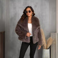 Large Lapel Fluffy Plush Artificial Fur Short