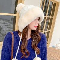 Velvet Thickened Cold And Warm Pure Color Knitted Hat