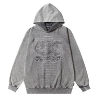 Men's Letter Printed Distressed Hooded Niche Design High Street Fashionable Loose Sweater