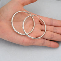 Womens Large High-end Stainless Steel Inlaid Earrings With A Premium Look