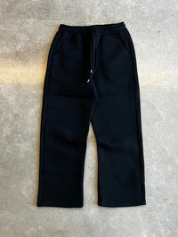 Casual Simple Couple Fashion Hoodie Solid Color Loose Sweater Sweatpants