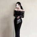 Pure And Alluring Off-shoulder Black Evening Gown