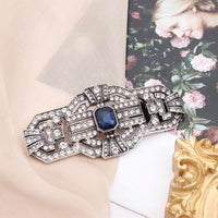 Vintage Silver Diamond Brooch Silver Bright Diamond Classical Jewelry